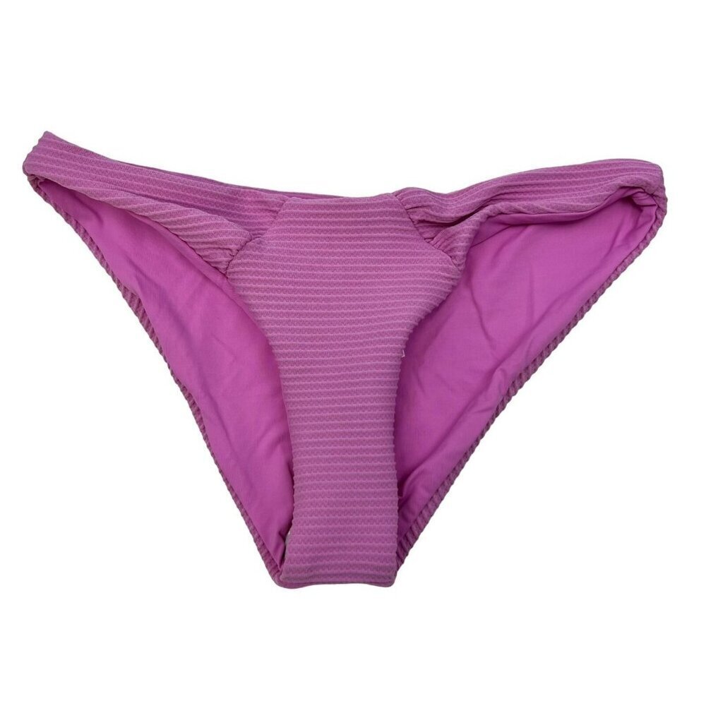 L*Space Women's Sol Bikini Bottom Ribbed Pinkish Size XL New Eco Chic